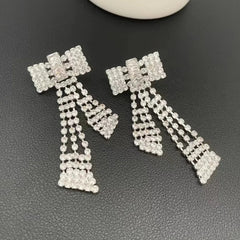 Retro Bow Zircon Earrings
