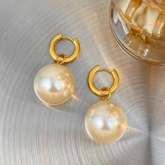 Donut Pearl Drop Earrings