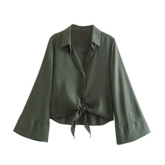 Elegant Olive Green Two-Piece Skirt Set