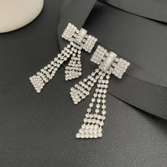 Retro Bow Zircon Earrings