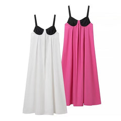 Color Block Back Lace Up Dress