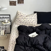 ins Nordic style floral bed sheet four-piece set quilt cover universal for four seasons single dormitory three-piece bedding