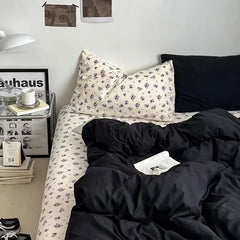 ins Nordic style floral bed sheet four-piece set quilt cover universal for four seasons single dormitory three-piece bedding