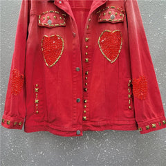 Hearts & Metals Red Denim Jacket