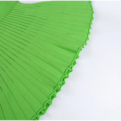 Solid Pleated Crop Shirt + Pleated Skirt Set