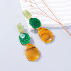 Multi-Layered Exaggerated Geometric Resin Earrings