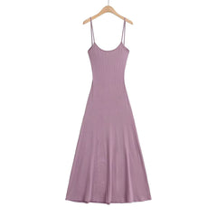 Solid Stretch Sleeveless Maxi Dress