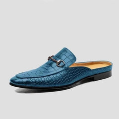 Croc Pattern Half Loafers