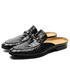 Croc Pattern Half Loafers