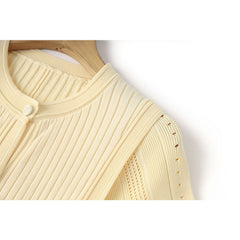 Elegant Knitted Maxi Pleated Dress