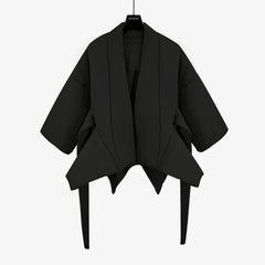 Retro Strap Half Sleeve Thick Cotton Jacket