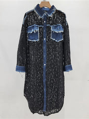 Denim Patchwork Lace Shirt