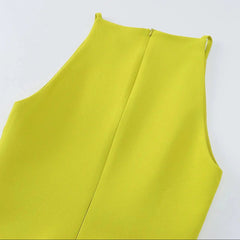 Straight Neckline Slim Fit Short Dress