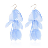 Multi Layered Petal Tassel Hook Earrings