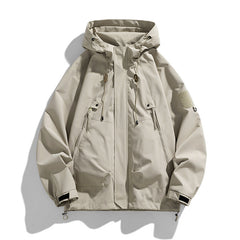 Solid Hooded Windbreaker Jacket