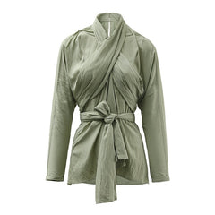 Retro Cross Tie Irregular Slim Fit Top