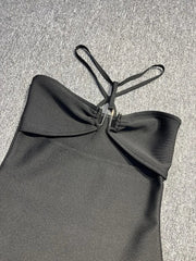 Hollow Halter Neckline Bandage Dress