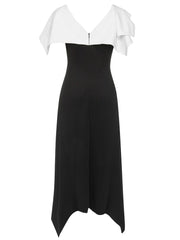 Sleeveless Patchwork Asymmetric A-line Dress