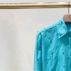 Rhinestone Gradient Color Shirt + Shorts Set