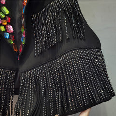 Colorful Diamond Tassel Short Vest