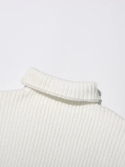 Elegant Turtleneck Sleeveless Knitted Top