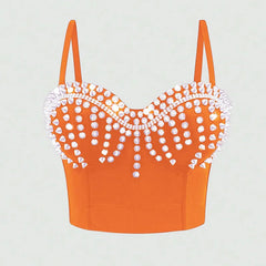 Solid Crop Rivet Corset