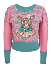 Cat Cow Girl Jacquard Embroidery Sweater