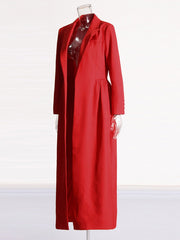 Solid Slim Pleated Waist Trench Coat