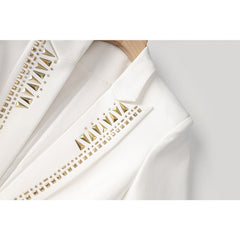 Metal Hot Stamping One Button Blazer