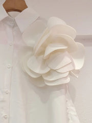 3D Flower Long Lantern Sleeves Shirt