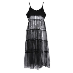 Strappy Mesh Layered Dress