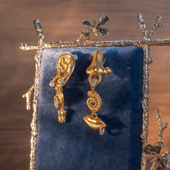 Retro Gold-Plated Anatomy Bijoux Drop Earring
