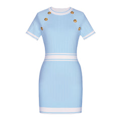 Waist Cinched Hip Hugging Woolen Knitted Dress