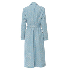 Pre Order: Blue Luxury Wait Tie Trench Coat