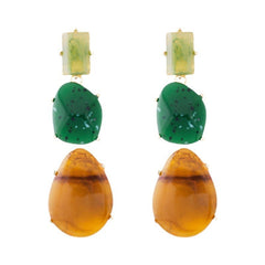 Multi-Layered Exaggerated Geometric Resin Earrings