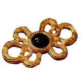 Pre Order: Black Agate Brushed Clouds Brooch Earrings