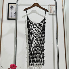 Handmade Beaded Diamond Hollow Out Dress