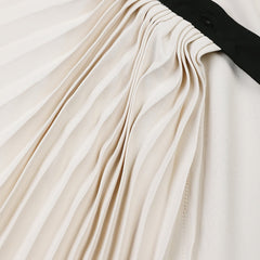 Pleated Irregular Long Sleeved Shirt