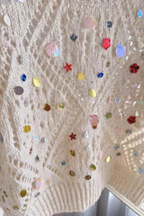 Sequins Hollow Out Knitted Shirt