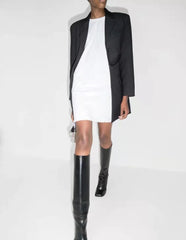 Casual Commuter Shoulder Pad Dress