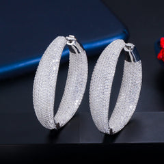 Round Micro-Paved Zircon Earrings