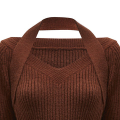 Sexy Solid Hedge Knitted Sweater