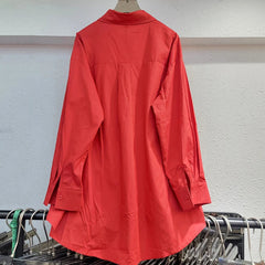 3D Flower Loose Solid Long Sleeved Casual Shirt