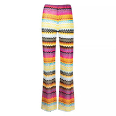 Striped Z-Shaped Wide Leg Beach Pants