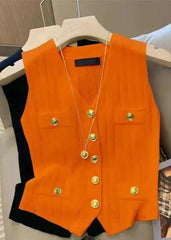 V-Neck Slim Fit Sleeveless Knitted Vest