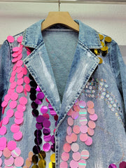 Sequin Embroidered Denim Jacket