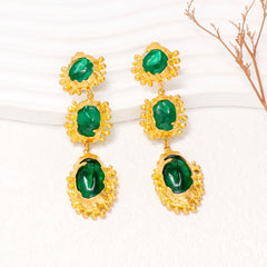 Pre Order: Bohemian Geometric Resin Dangle Earrings