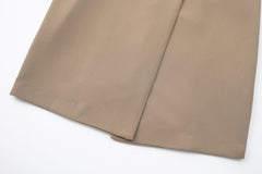 Solid Belted Double Breasted Dress