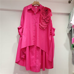 Solid Bat Sleeve Front Short Blouse