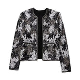 Sequins Buttonless Short Jacket